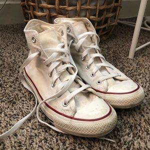 White High Top Converse Size 7